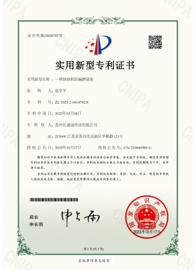 Pumping unit anti-eccentric wear chain